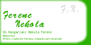 ferenc nekola business card